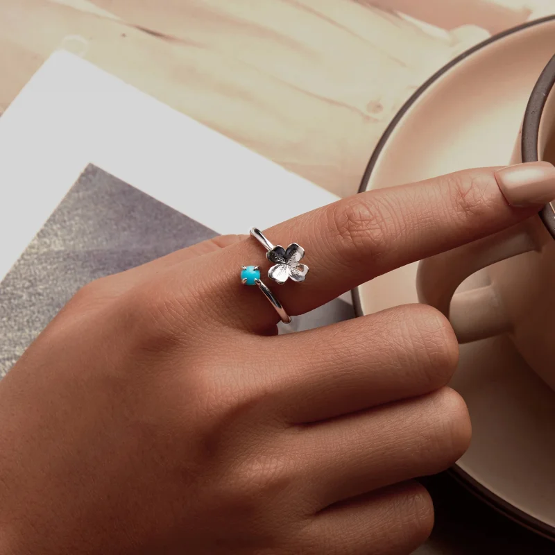 (imagem para) Anel Aberto Trevo de Quatro Folhas Estilo PANDORA - SCR1023-E - Visualizar 5