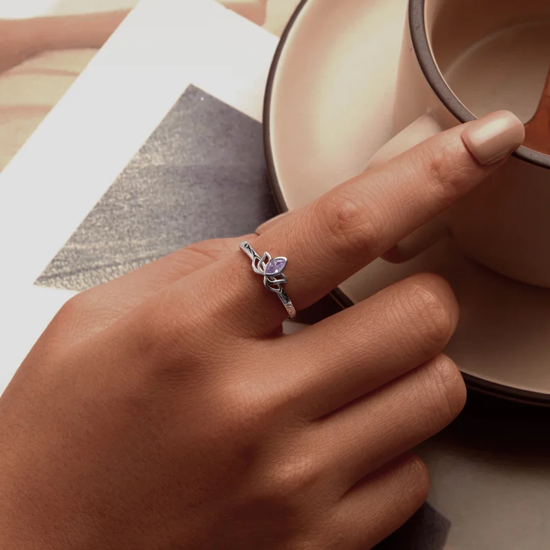 (imagem para) Anel Abre Flor de Lótus Estilo PANDORA - SCR1020-E - Visualizar 5