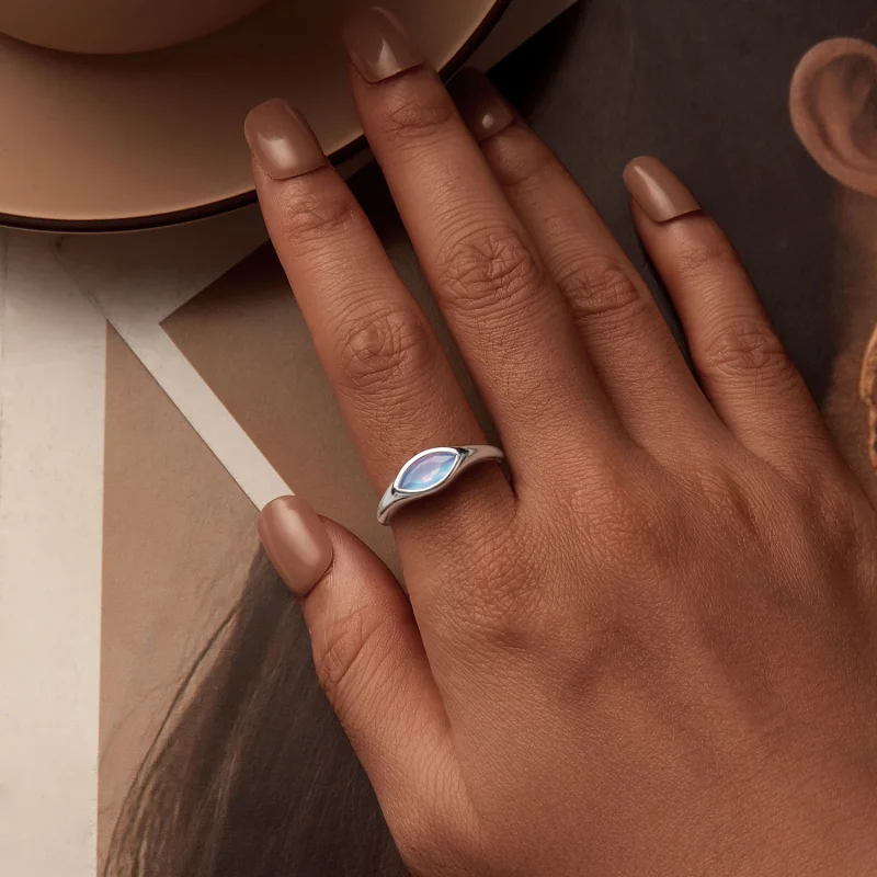 (imagem para) Anel Signet Olho do Diabo Estilo PANDORA Aberto - BSR523-E - Visualizar 6