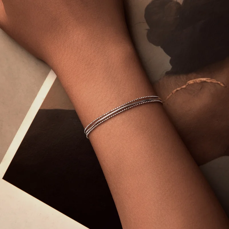 (imagem para) Bracelete Simples de Três Camadas no Estilo PANDORA - BSB164 - Visualizar 4