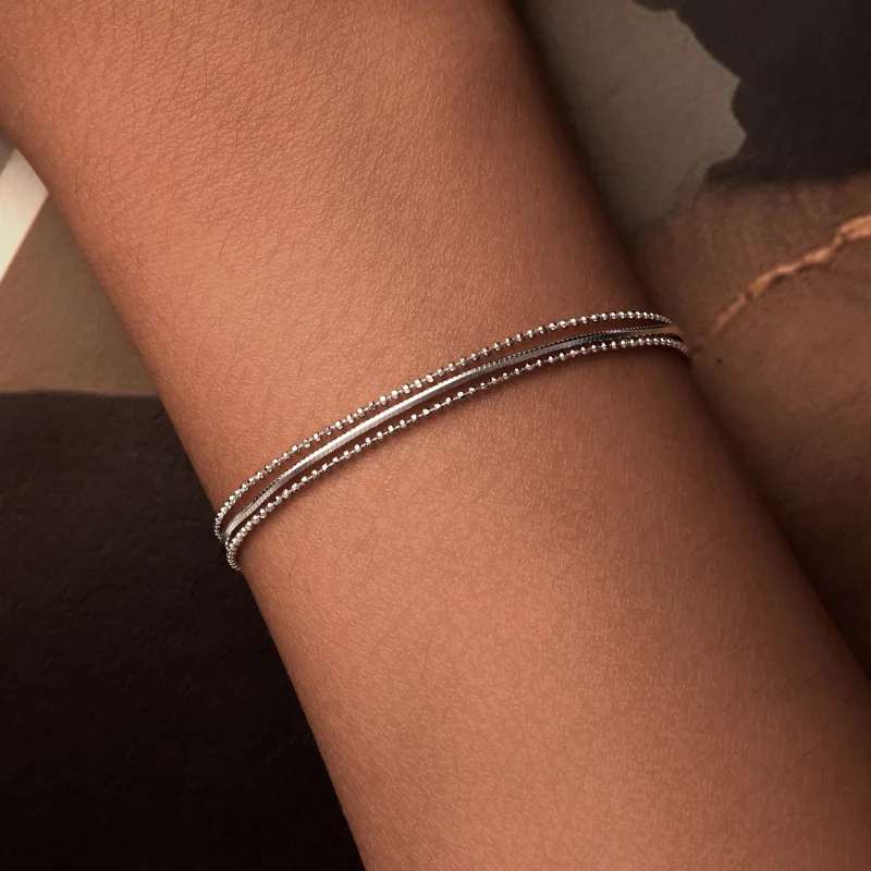 (imagem para) Bracelete Simples de Três Camadas no Estilo PANDORA - BSB164 - Visualizar 7