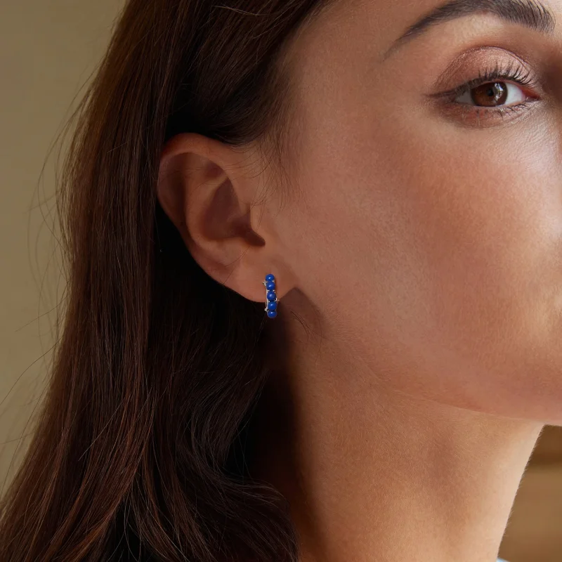 (imagem para) Brincos Bola Azul Estilo PANDORA - BSE984 - Visualizar 7