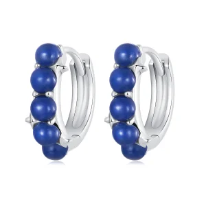(imagem para) Brincos Bola Azul Estilo PANDORA - BSE984