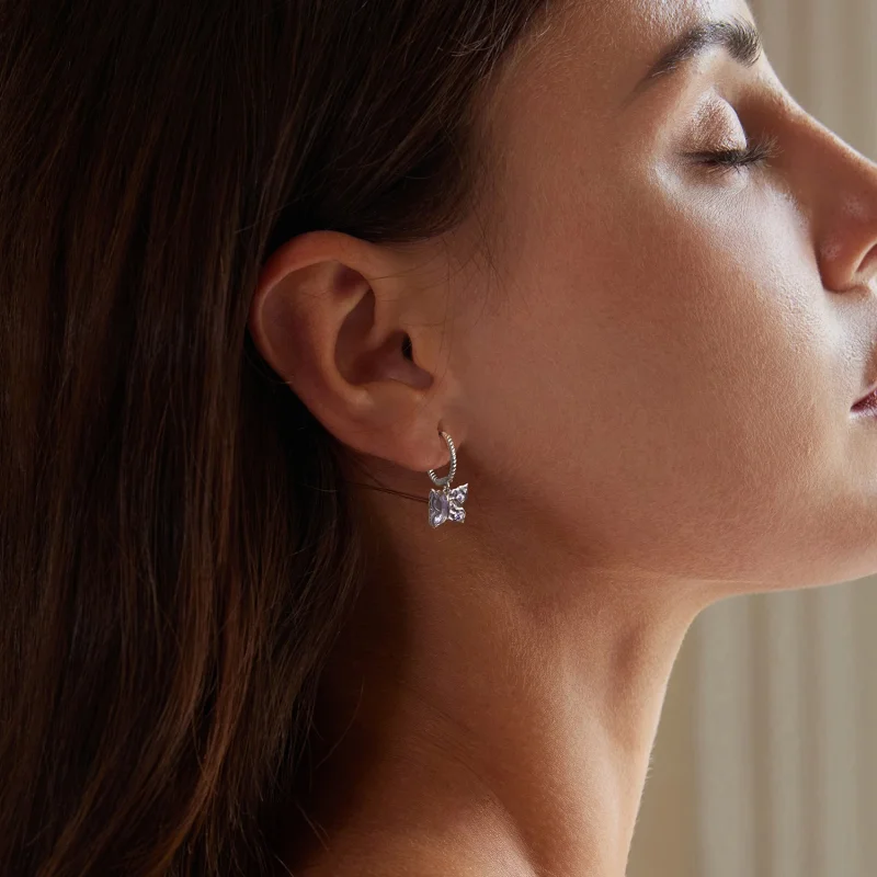 (imagem para) Brincos Borboleta Estilo PANDORA - BSE986 - Visualizar 7