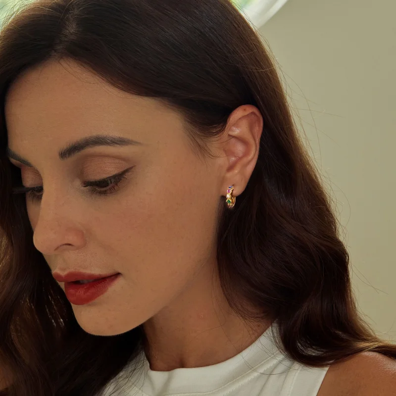 (imagem para) Brincos Coloridos Estilo PANDORA - BSE974 - Visualizar 6