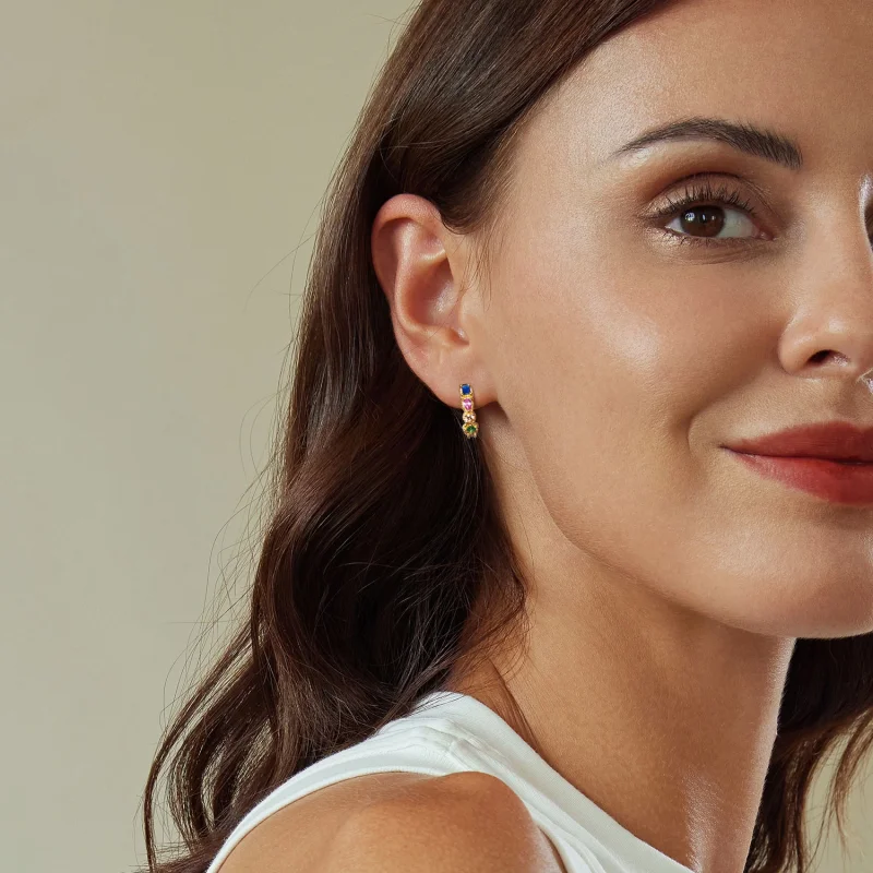 (imagem para) Brincos Coloridos Estilo PANDORA - BSE974 - Visualizar 7