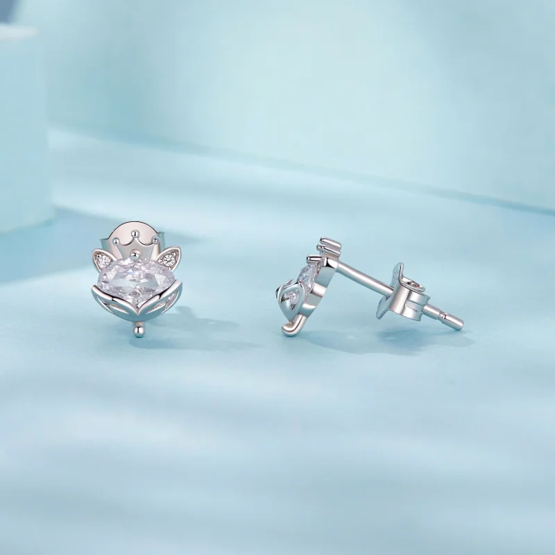 (imagem para) Brincos Coroa Raposa Princesa Estilo PANDORA - SCE1708 - Visualizar 4