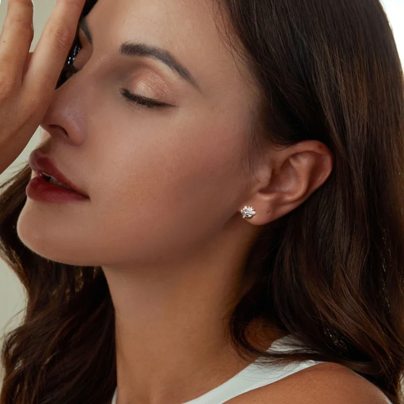 (imagem para) Brincos Coroa Raposa Princesa Estilo PANDORA - SCE1708 - Visualizar 6