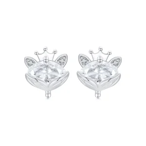 (imagem para) Brincos Coroa Raposa Princesa Estilo PANDORA - SCE1708