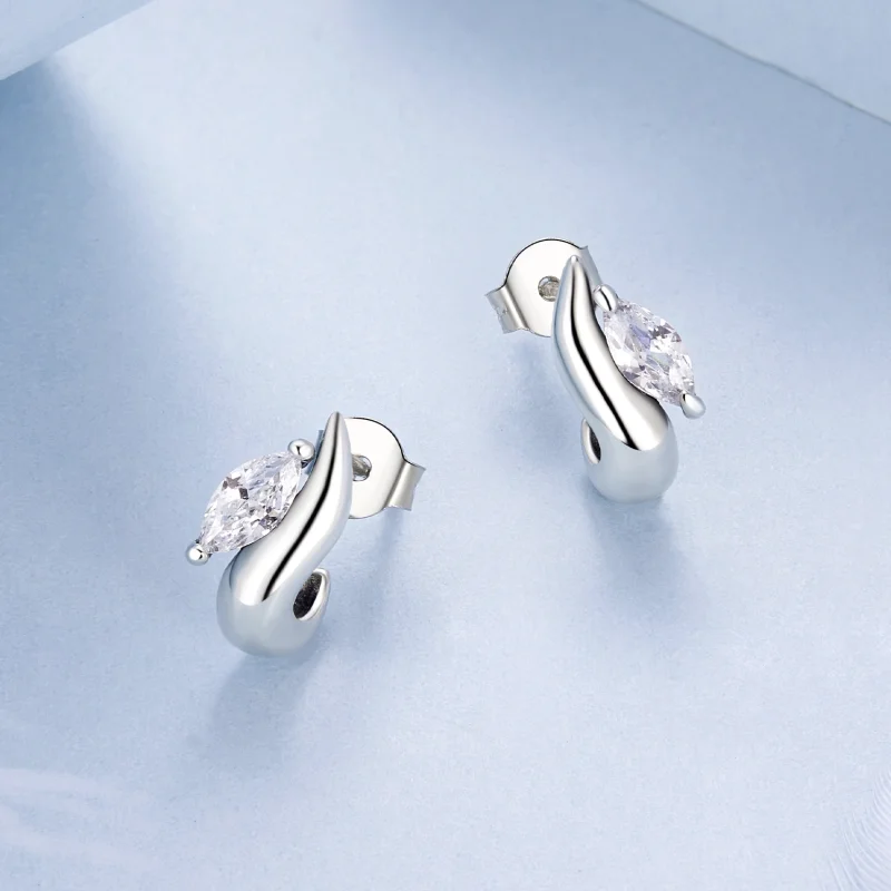 (imagem para) Brincos de Argola Simples Estilo PANDORA Marquise - BSE971 - Visualizar 3