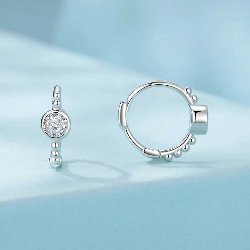 (imagem para) Brincos de Conta Simples em Prata de Lei Estilo PANDORA - SCE1731 - Visualizar 2