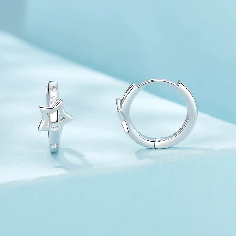 (imagem para) Brincos de Fivela em Estilo PANDORA Cinto Estrela - SCE1726 - Visualizar 2