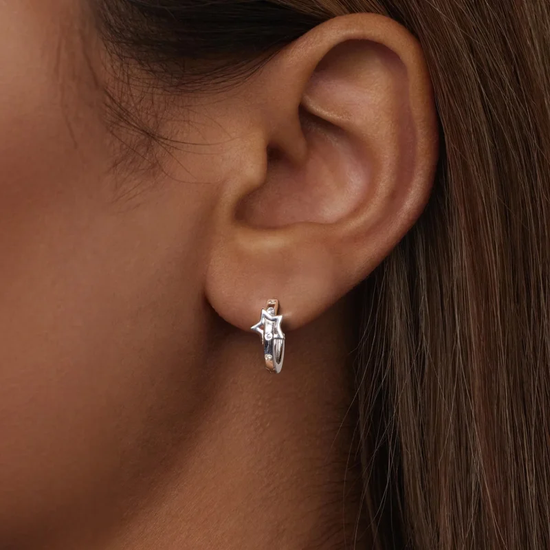 (imagem para) Brincos de Fivela em Estilo PANDORA Cinto Estrela - SCE1726 - Visualizar 6