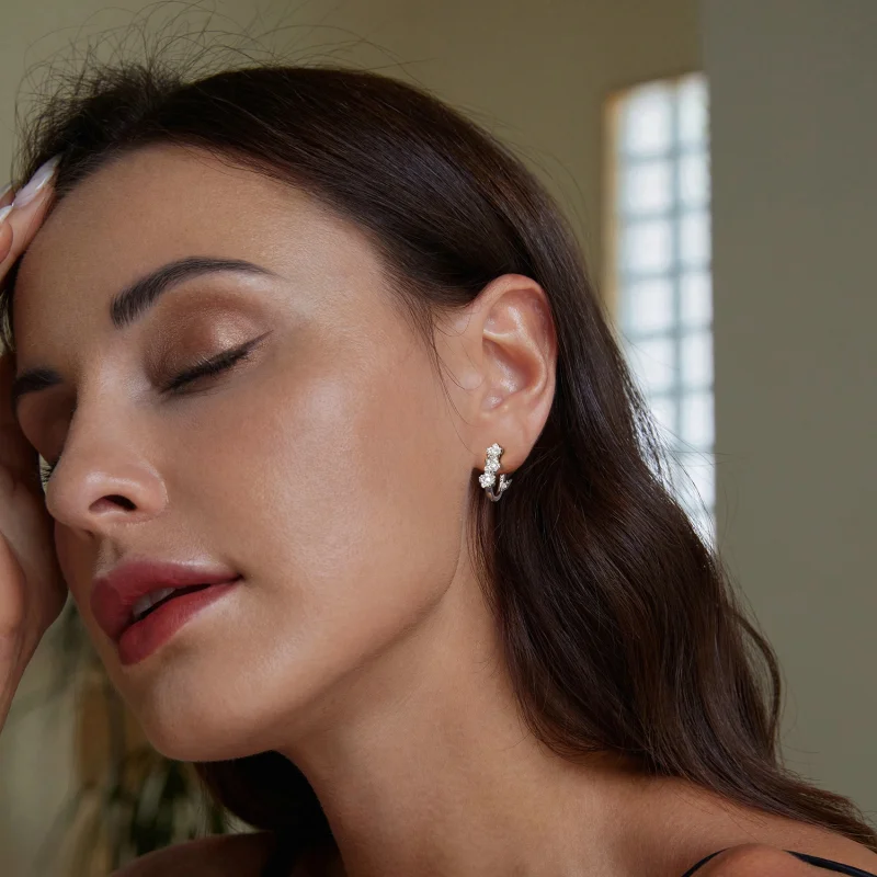 (imagem para) Brincos Estilo Flor PANDORA - BSE982 - Visualizar 6