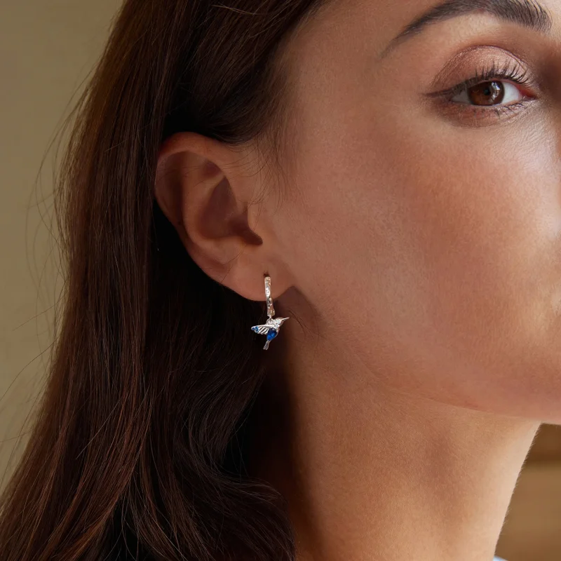 (imagem para) Brincos Estilo PANDORA Beija-Flor - BSE985 - Visualizar 7