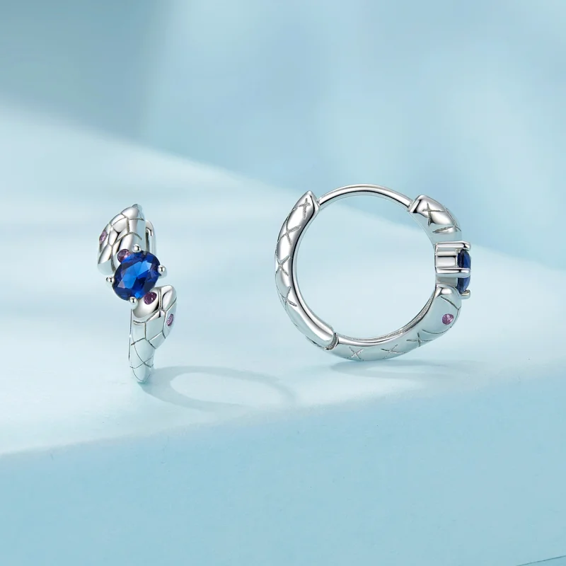 (imagem para) Brincos Estilo PANDORA Cobra - SCE1732 - Visualizar 2