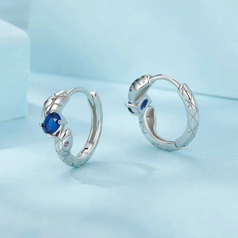 (imagem para) Brincos Estilo PANDORA Cobra - SCE1732 - Visualizar 3