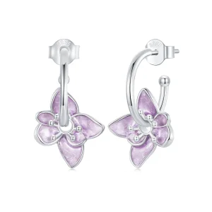 (imagem para) Brincos Estilo PANDORA Flor Roxa - BSE976