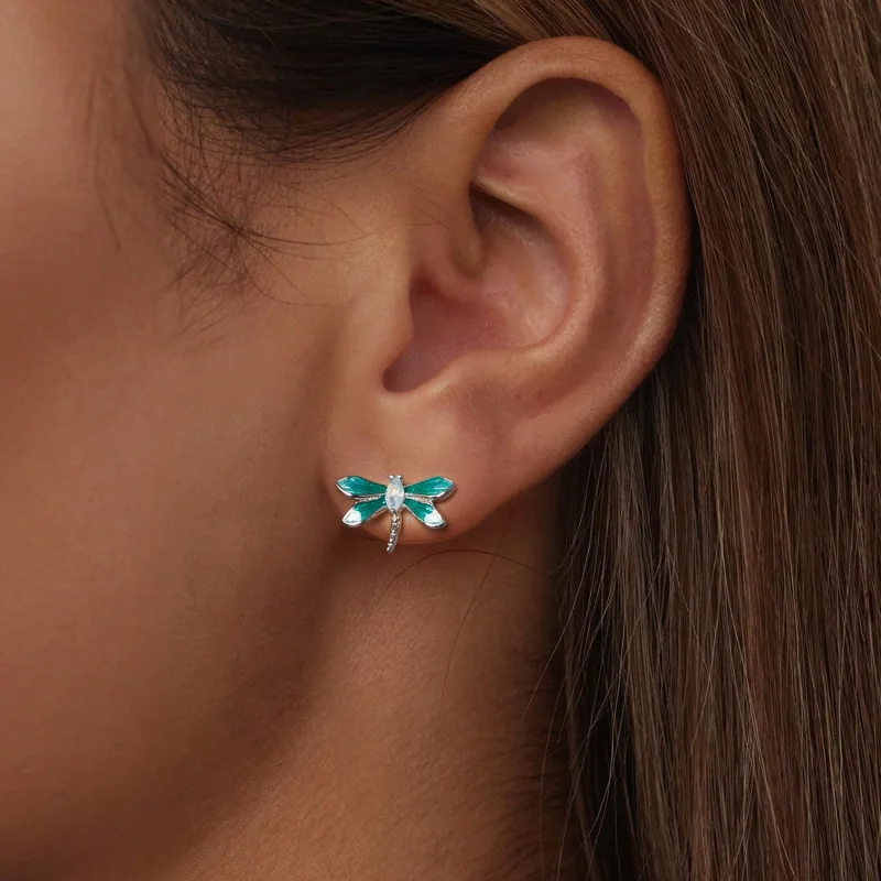 (imagem para) Brincos Estilo PANDORA Libélula - BSE988 - Visualizar 6