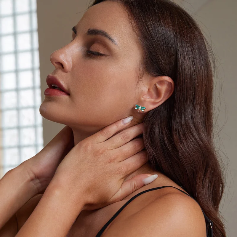 (imagem para) Brincos Estilo PANDORA Libélula - BSE988 - Visualizar 8