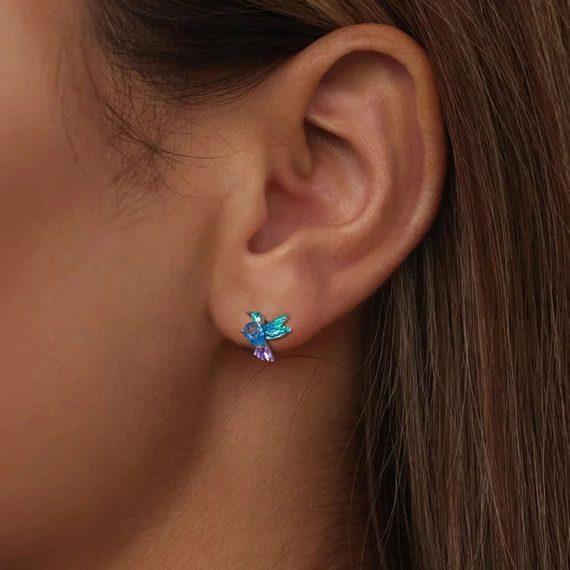 (imagem para) Brincos Estilo PANDORA Pássaro - BSE989 - Visualizar 6