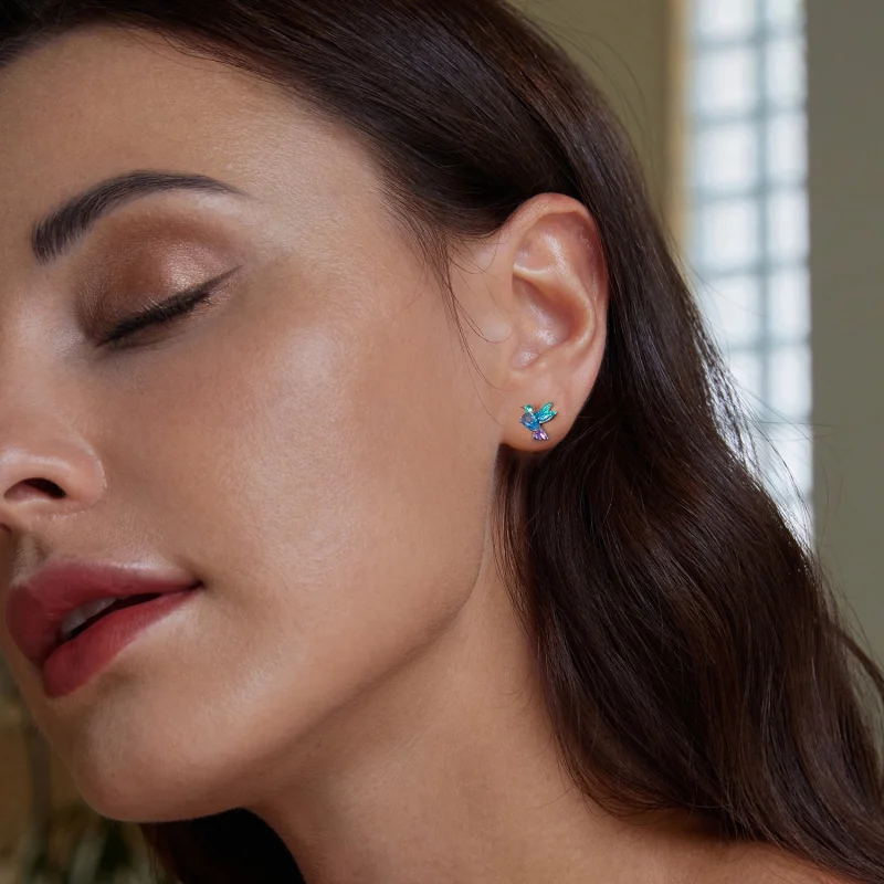 (imagem para) Brincos Estilo PANDORA Pássaro - BSE989 - Visualizar 7