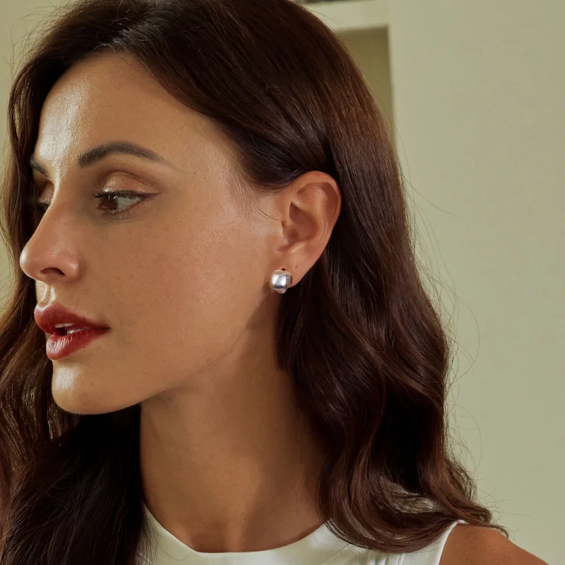 (imagem para) Brincos Quadrados Estilo PANDORA - BSE973 - Visualizar 6