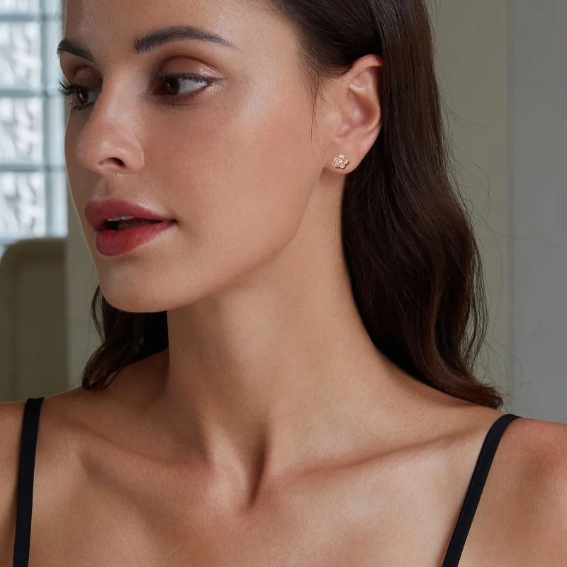 (imagem para) Brincos Românticos de Cerejeira Estilo PANDORA - BSE992 - Visualizar 7