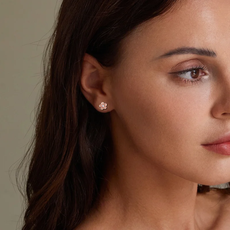 (imagem para) Brincos Românticos de Cerejeira Estilo PANDORA - BSE992 - Visualizar 8