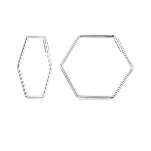 (imagem para) Brincos Simples Hexagonais Estilo PANDORA - SCE1710