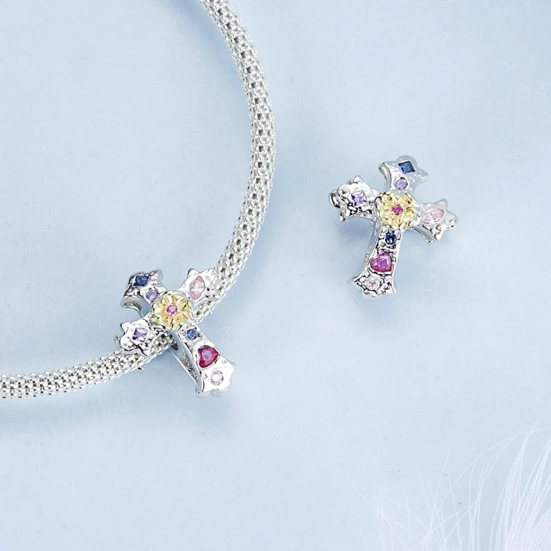 (imagem para) Charm Cruz Vintage Estilo PANDORA - BSC1005 - Visualizar 4