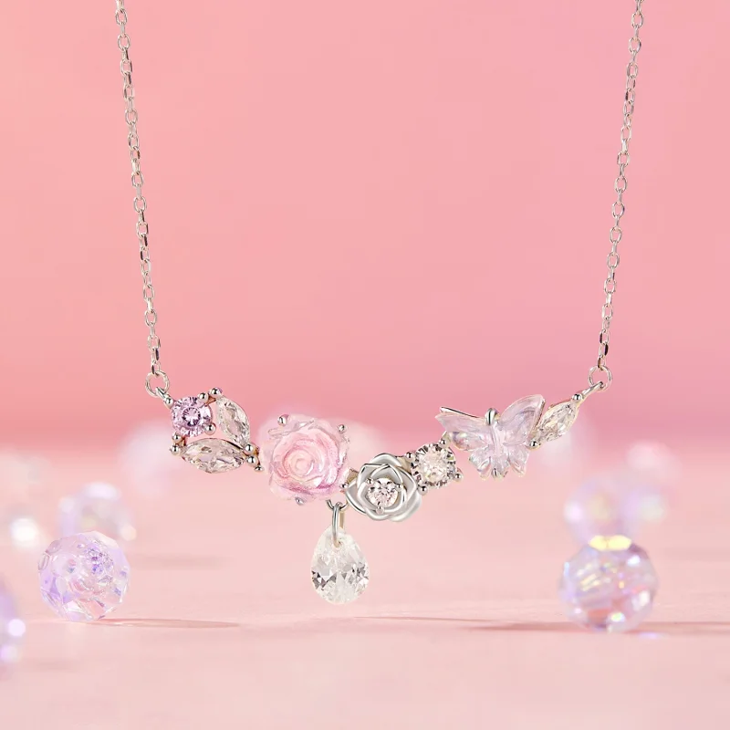 (imagem para) Colar Borboleta Flor Fantasia Estilo PANDORA - SCN521 - Visualizar 2