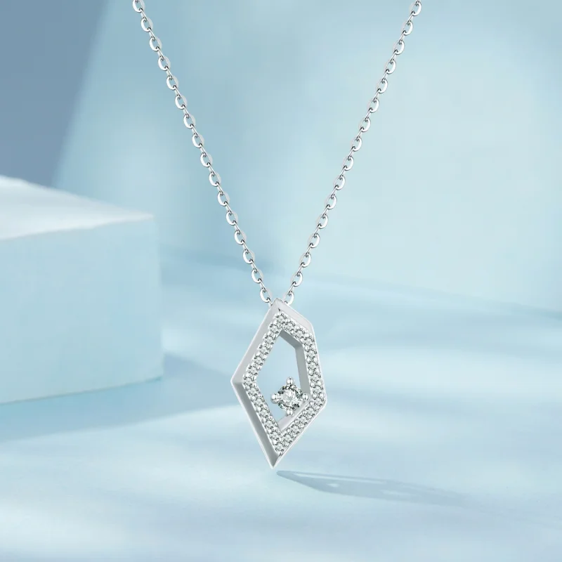 (imagem para) Colar Brilhante Geométrico Estilo PANDORA - SCN517 - Visualizar 3