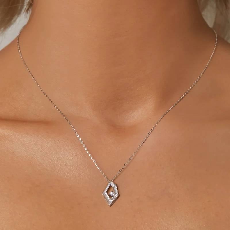 (imagem para) Colar Brilhante Geométrico Estilo PANDORA - SCN517 - Visualizar 5