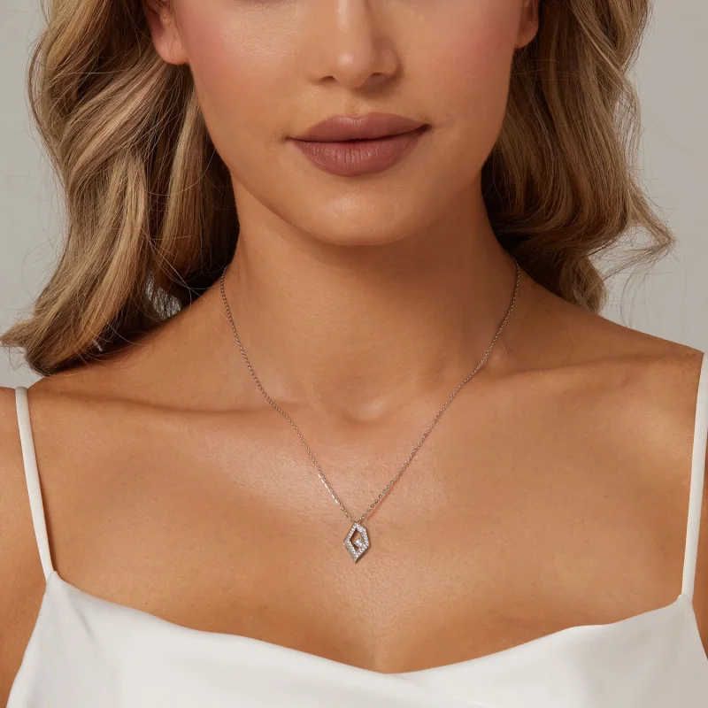 (imagem para) Colar Brilhante Geométrico Estilo PANDORA - SCN517 - Visualizar 6