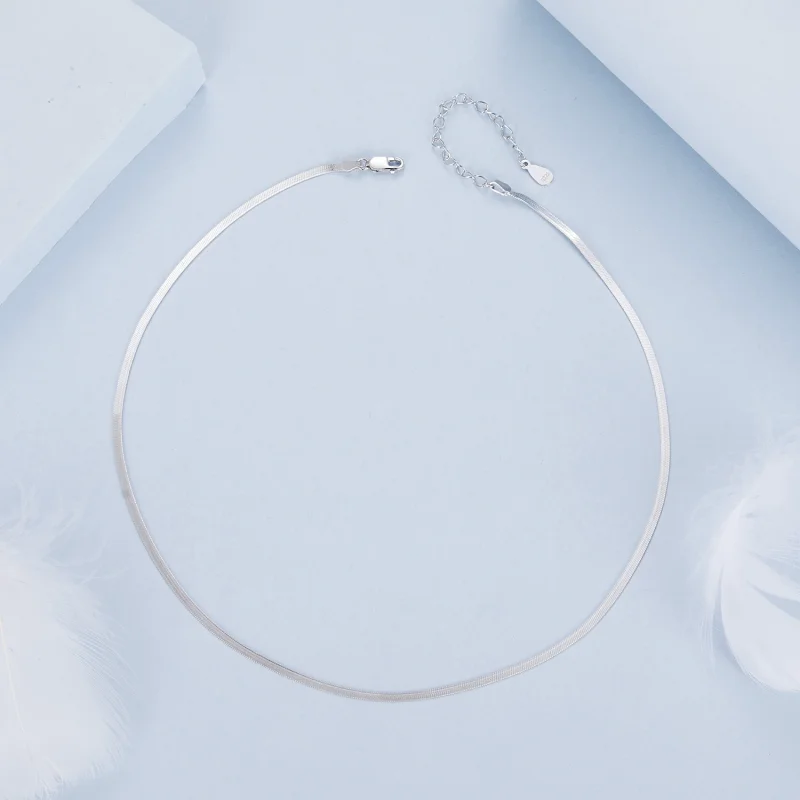 (imagem para) Colar Básico PANDORA Style com Corrente Snake Bone - BSA008 - Visualizar 3