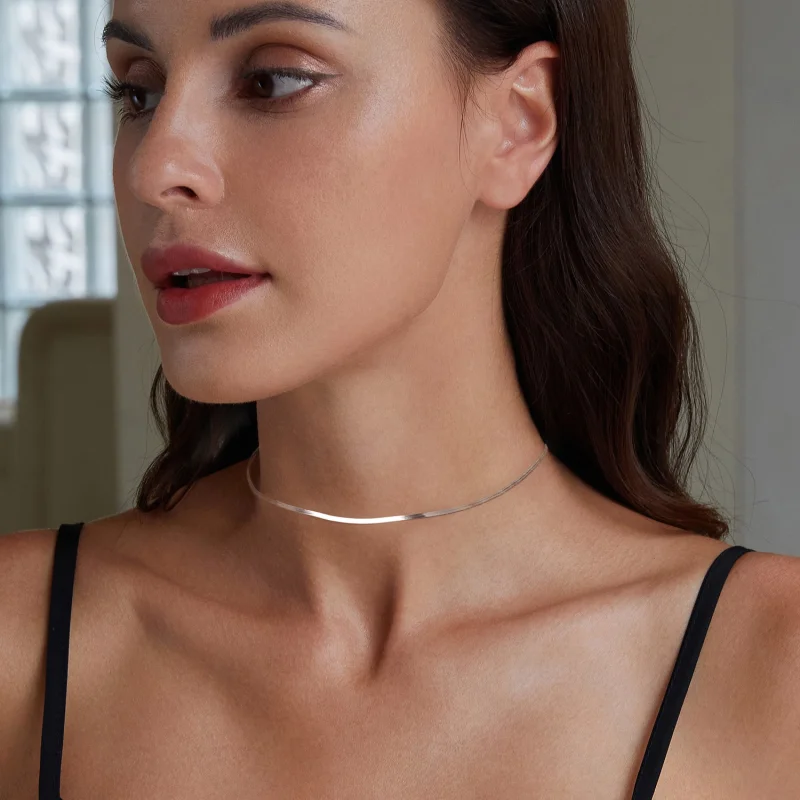 (imagem para) Colar Básico PANDORA Style com Corrente Snake Bone - BSA008 - Visualizar 6