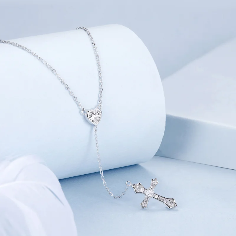 (imagem para) Colar Cruz Estilo PANDORA - BSN384 - Visualizar 2