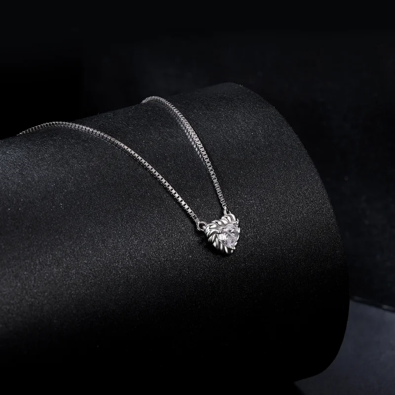 (imagem para) Colar de Clavícula com Moissanite em Formato de Coração Estilo PANDORA (Um Certi - Visualizar 2