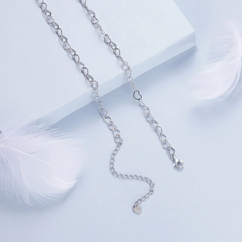 (imagem para) Colar de Corrente com Corações Estilo PANDORA - BSA005 - Visualizar 4