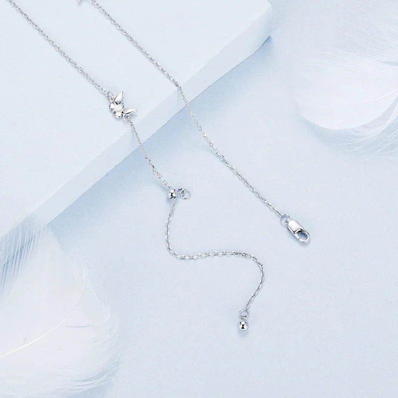 (imagem para) Colar de Corrente Estilo PANDORA Borboleta Pequena para Clavícula - BSN376 - Visualizar 4