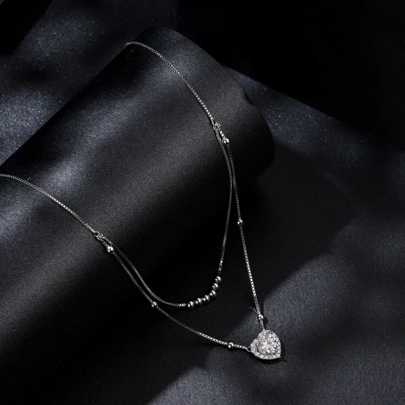 (imagem para) Colar Duplo de Moissanita Estilo PANDORA (Um Certificado) - MSN033 - Visualizar 2