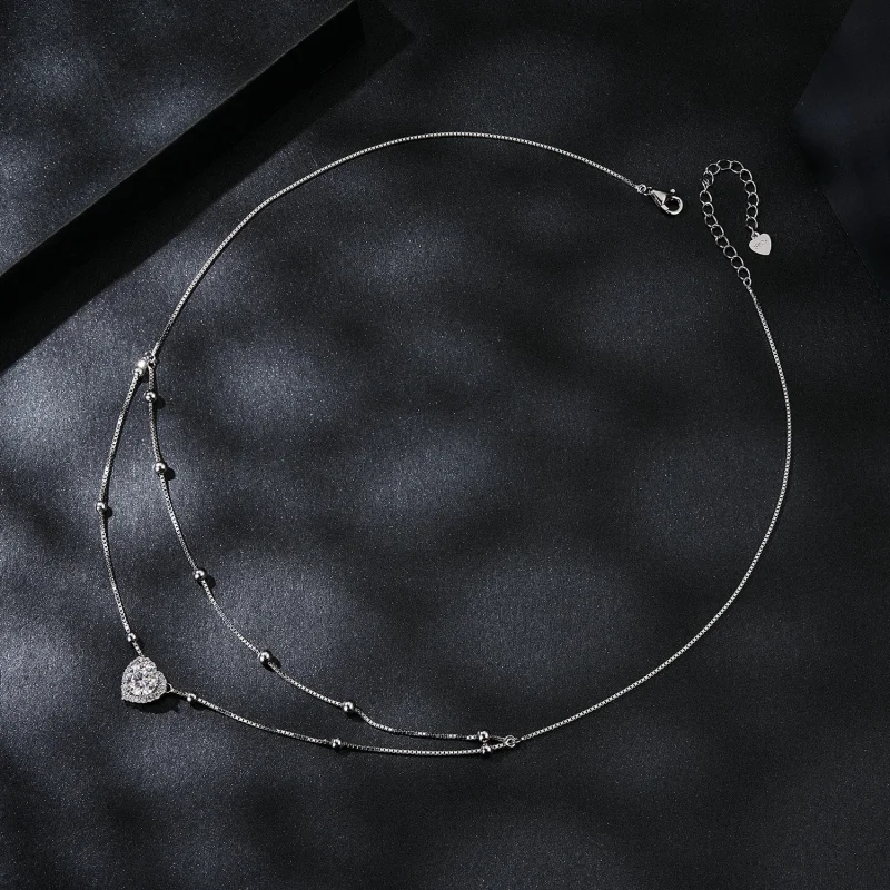 (imagem para) Colar Duplo de Moissanita Estilo PANDORA (Um Certificado) - MSN033 - Visualizar 3