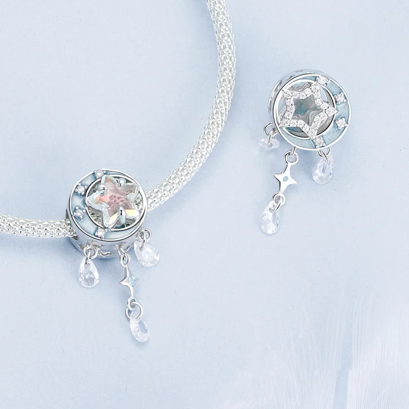 (imagem para) Contas de Apanhador de Sonhos Estrela e Lua Estilo PANDORA - BSC978 - Visualizar 4