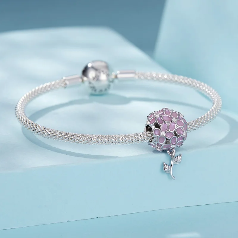 (imagem para) Contas Esféricas de Flor Rosa no Estilo PANDORA - SCC2738 - Visualizar 3