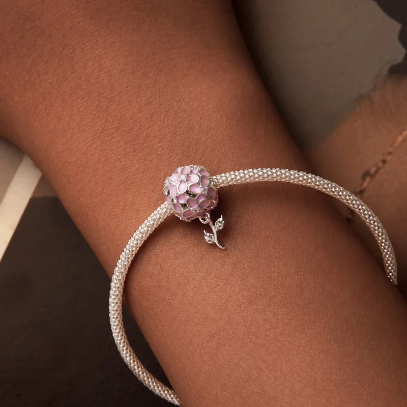 (imagem para) Contas Esféricas de Flor Rosa no Estilo PANDORA - SCC2738 - Visualizar 7