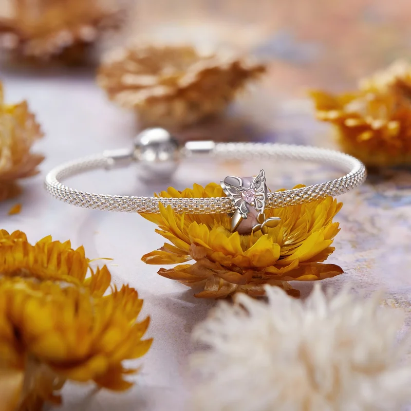 (imagem para) Contas Espaciadoras de Silicone Borboleta Monet Estilo PANDORA - BSC991 - Visualizar 4