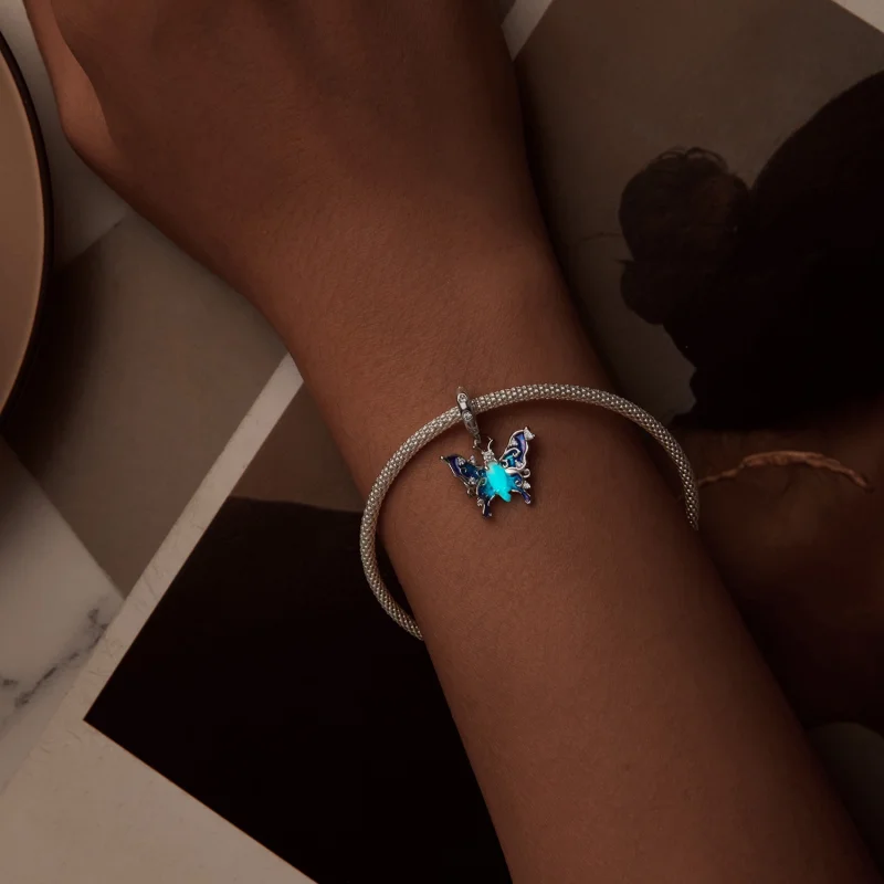 (imagem para) Pingente Borboleta Colorida Luminosa Estilo PANDORA - SCC2731 - Visualizar 4