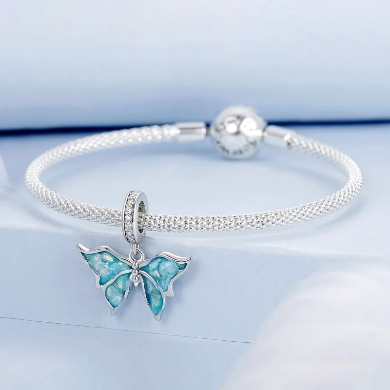 (imagem para) Pingente Borboleta Morpho Azul Estilo PANDORA - BSC982 - Visualizar 3