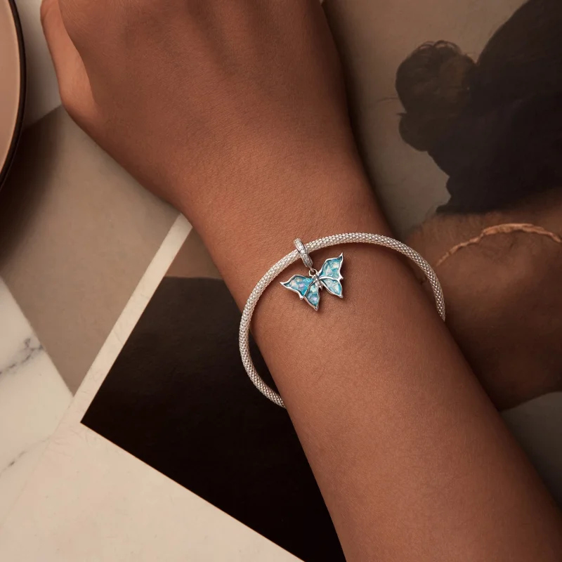 (imagem para) Pingente Borboleta Morpho Azul Estilo PANDORA - BSC982 - Visualizar 5